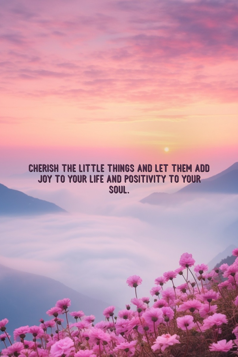 Cherish the little things and let them add joy to your life and positivity to your soul.
