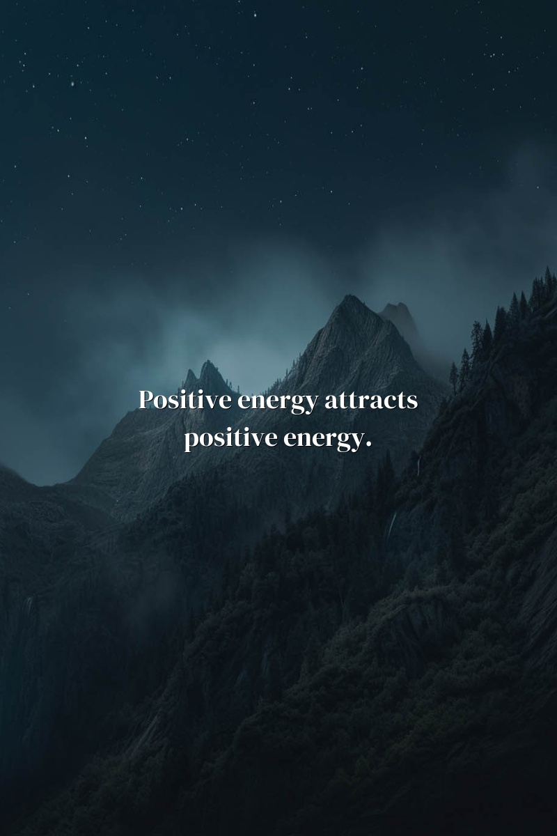 Positive energy attracts positive energy.