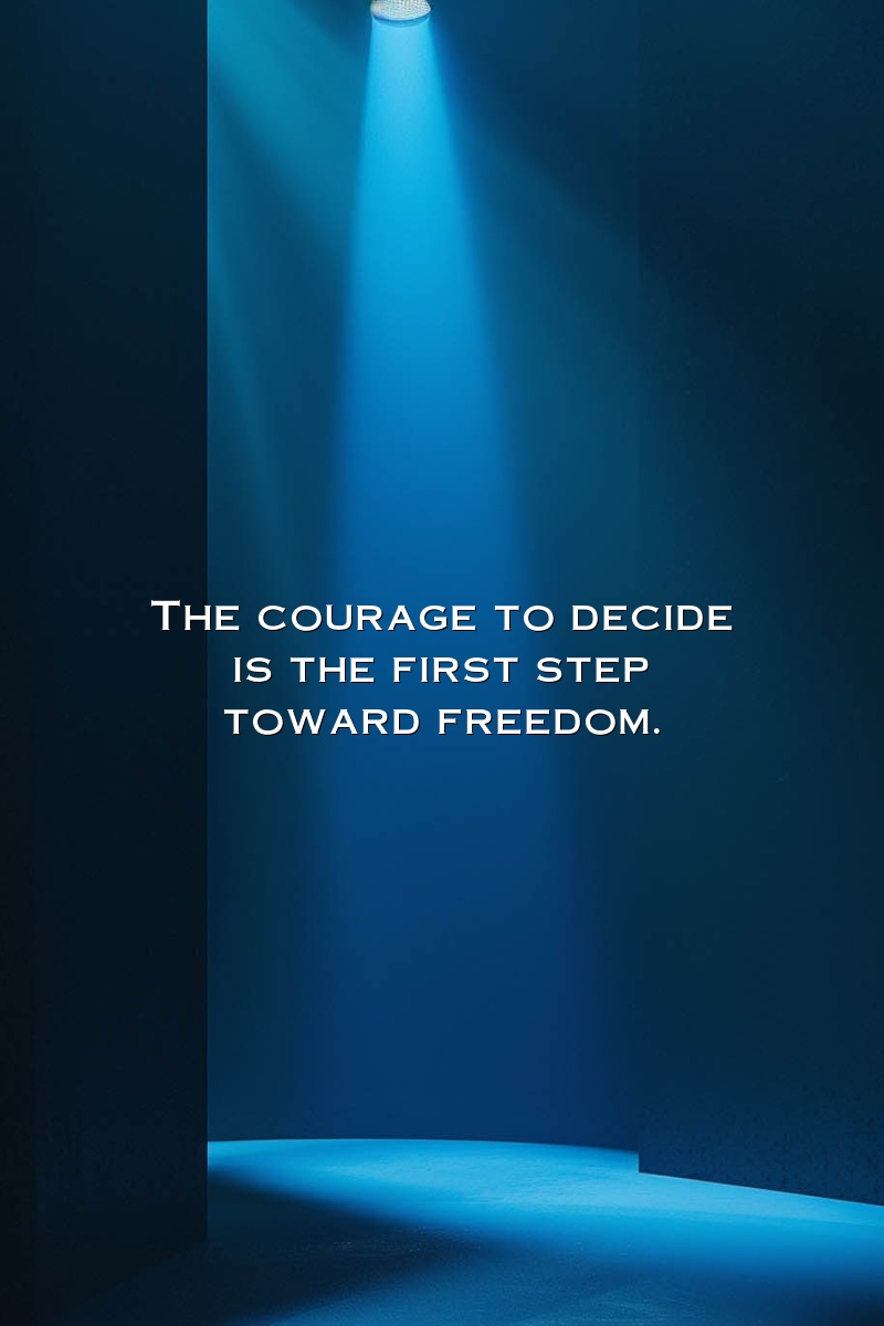 The courage to decide is the first step toward freedom.