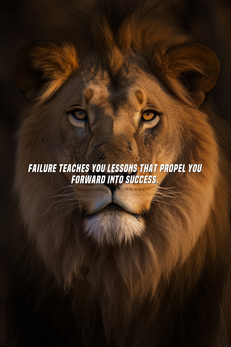 Failure teaches you lessons that propel you forward into success.
