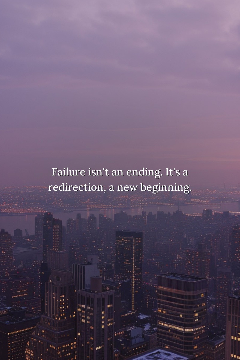 Failure isn't an ending. It's a redirection, a new beginning.
