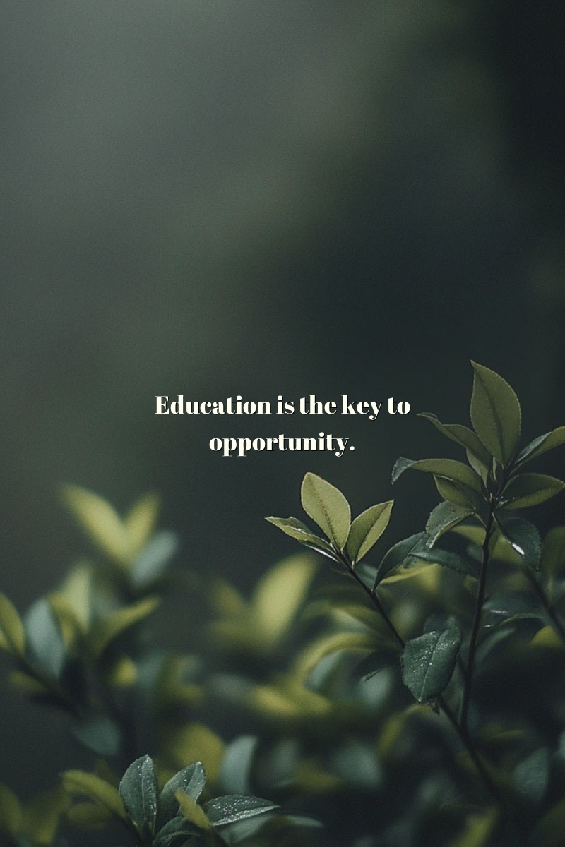 Education is the key to opportunity.