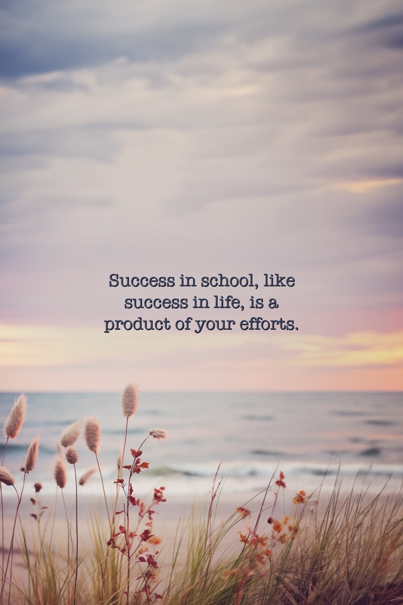 Success in school, like success in life, is a product of your efforts.