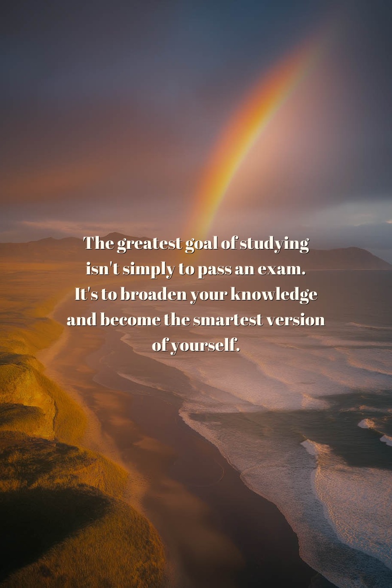 The greatest goal of studying isn't simply to pass an exam. It's to broaden your knowledge and become the smartest version of yourself.