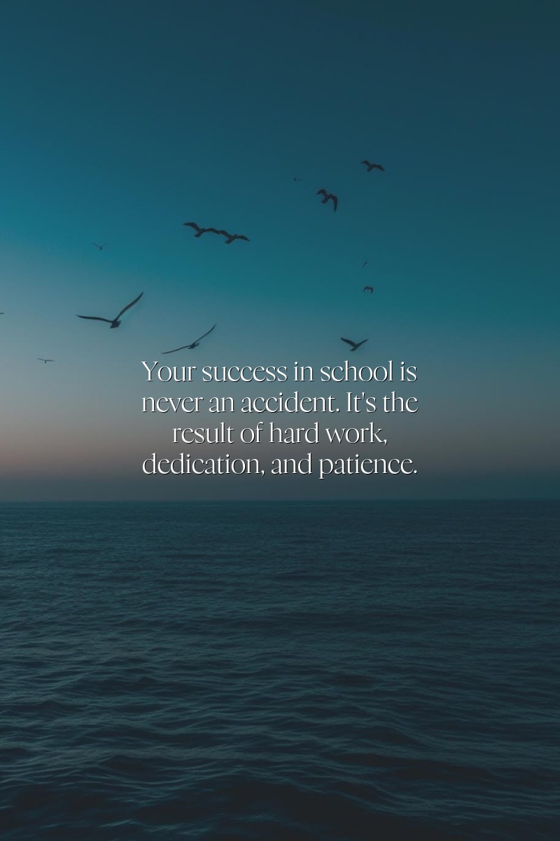 Your success in school is never an accident. It's the result of hard work, dedication, and patience.