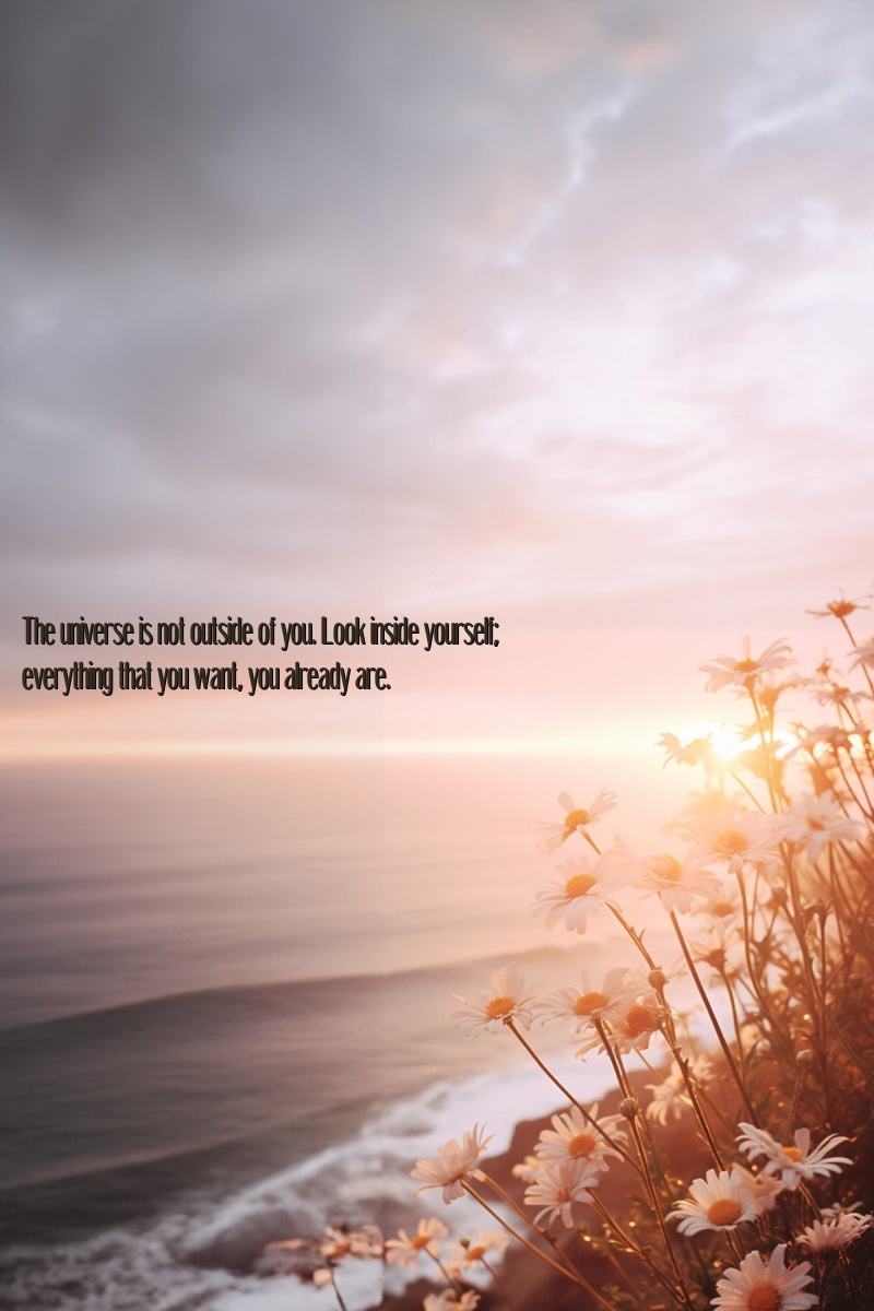 The universe is not outside of you. Look inside yourself; everything that you want, you already are.
