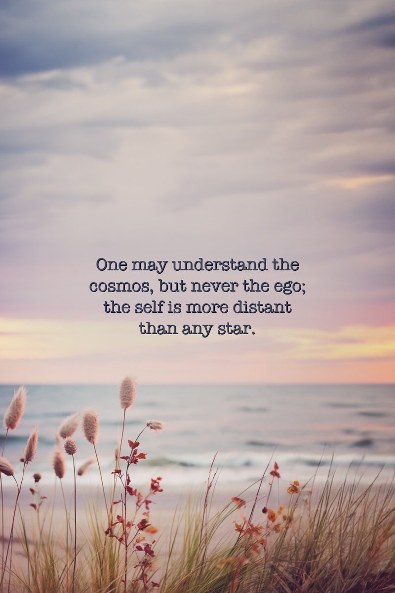 One may understand the cosmos, but never the ego; the self is more distant than any star.