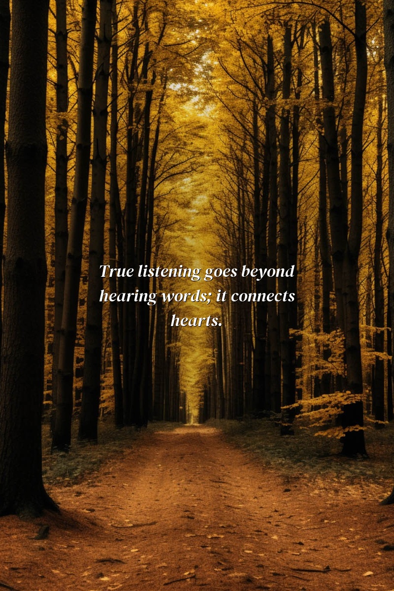 True listening goes beyond hearing words; it connects hearts.
