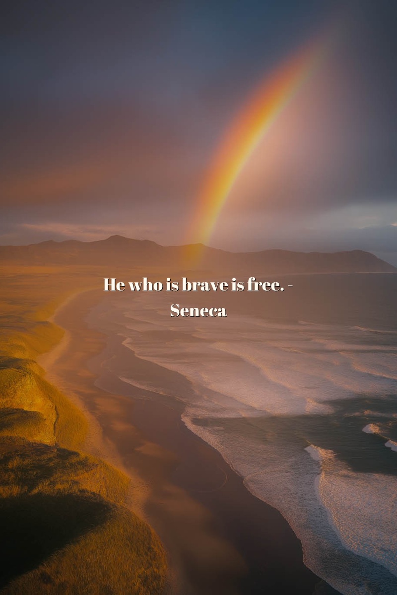 He who is brave is free. — Seneca