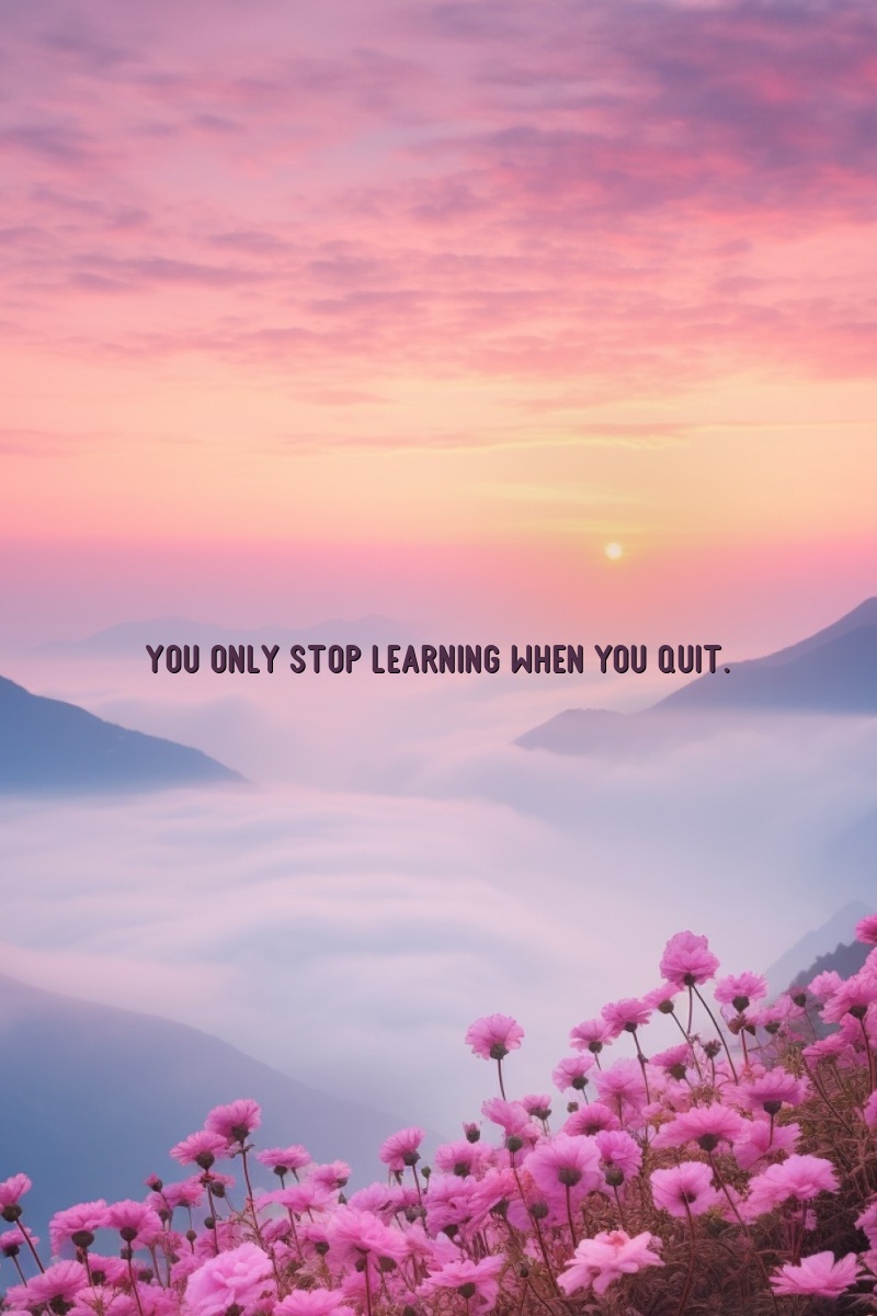 You only stop learning when you quit.