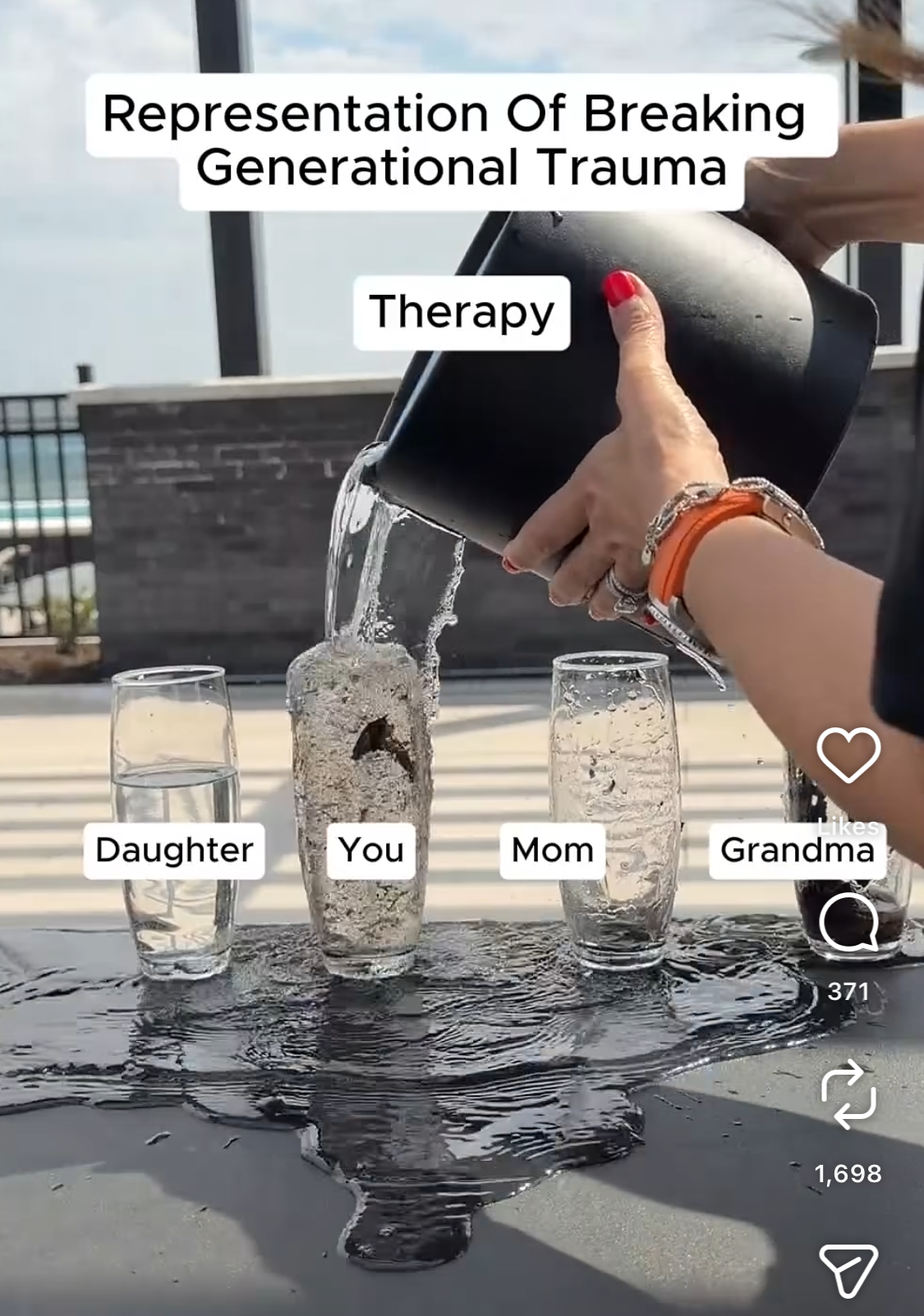 Visual representation of therapy for adult children of narcissists and the process of breaking generational trauma patterns.