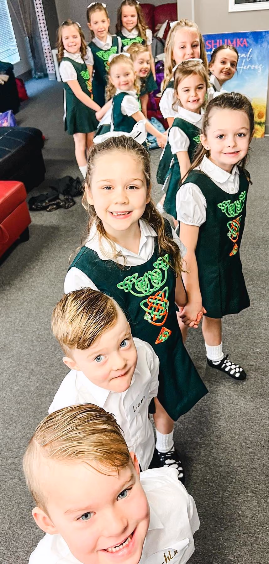 A cute little girl learning to Irish dance in Edmonton with Mattierin Irish Dance