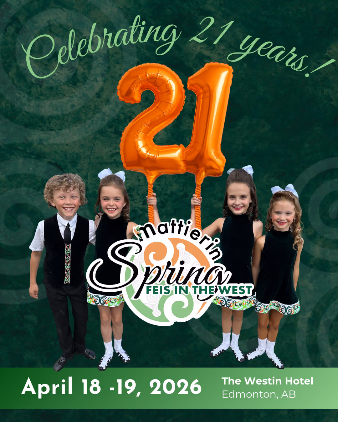 Mattierin Spring Feis in the West - Irish dancers jumping by Walterdale Bridge in Edmonton