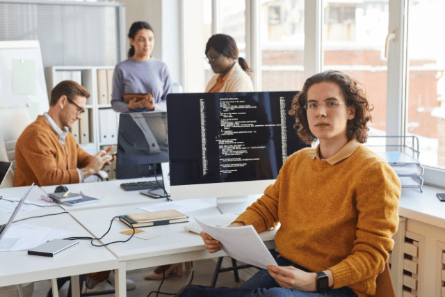Young software engineers working