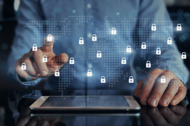 Internet security and cybersecurity concept