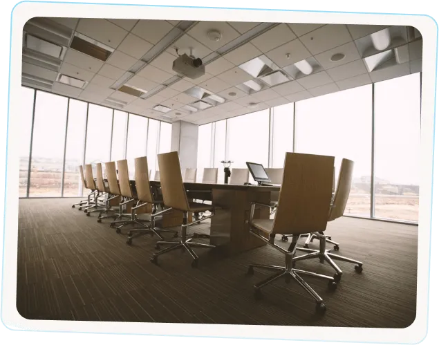 Conference room ready for secure and efficient business relocation