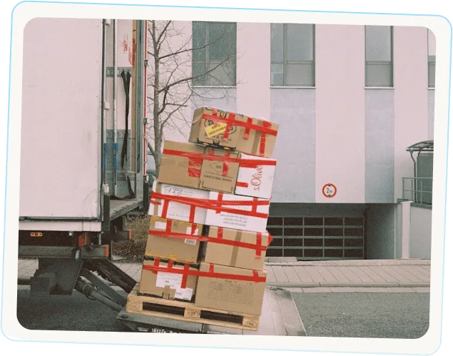 Commercial moving boxes loaded for office relocation by BC Brothers