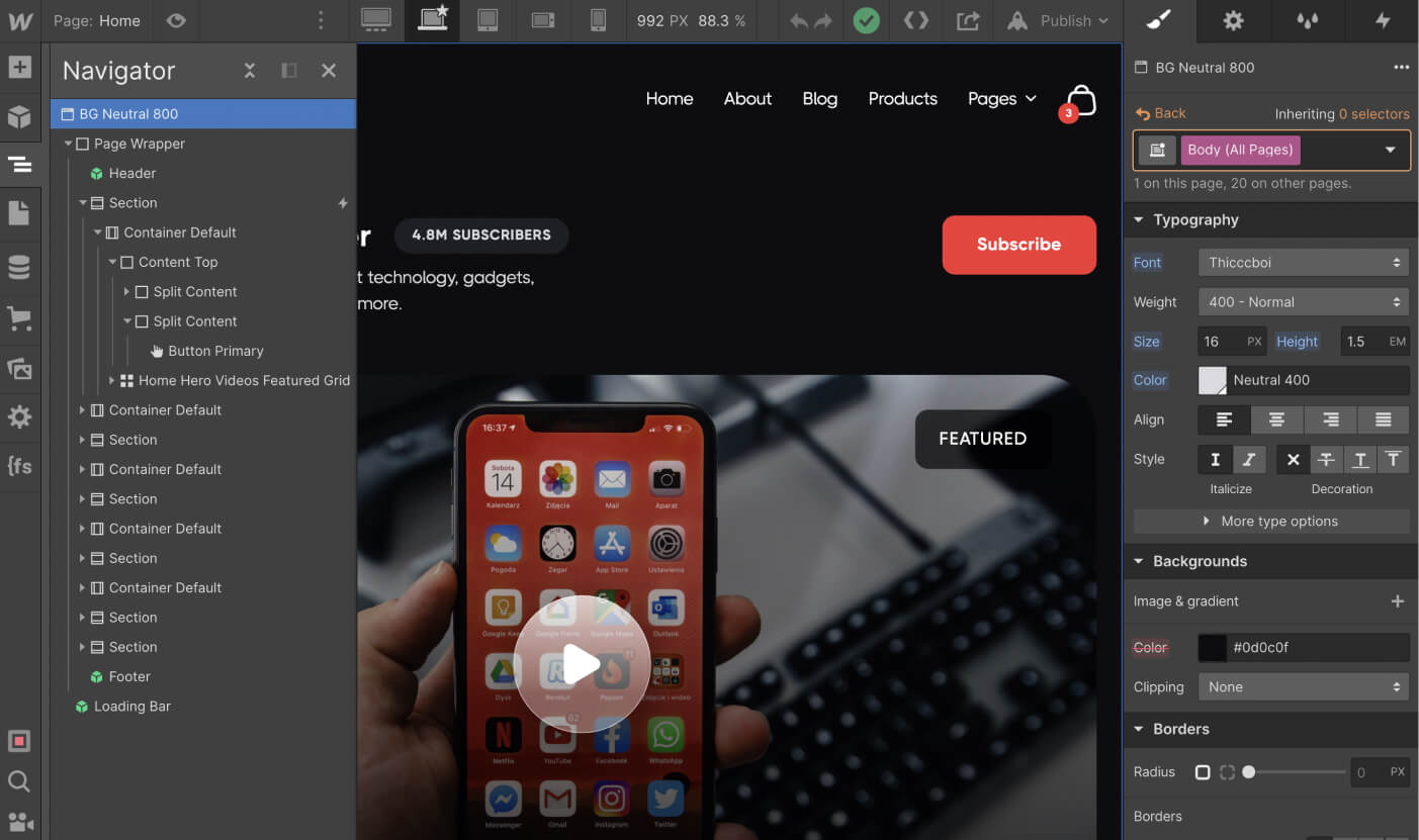 Typography - Creator X Webflow Template