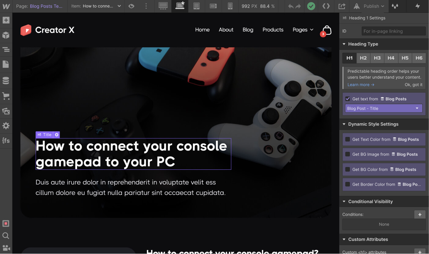 CMS Page - Creator X Webflow Template