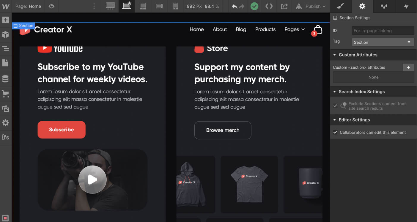 Icons And Graphics - Creator X Webflow Template