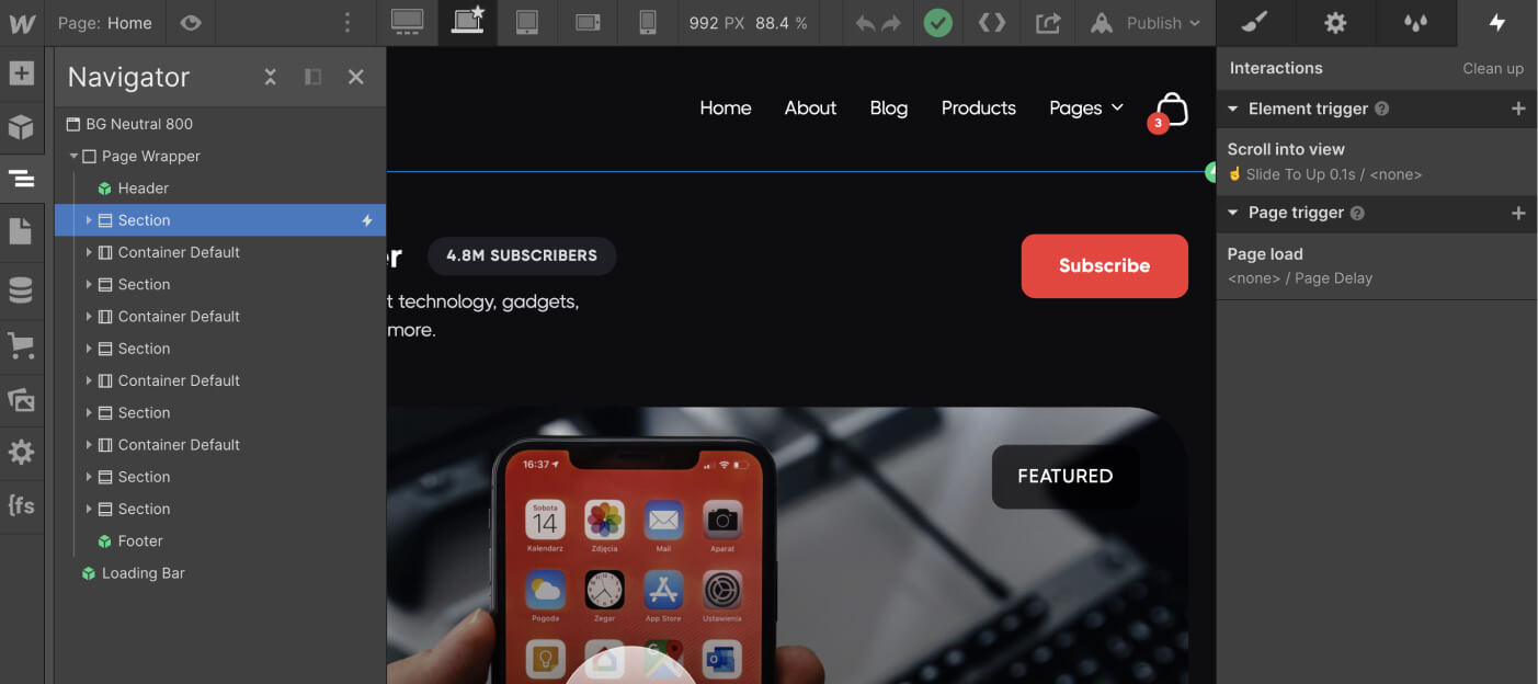 Animations - Creator X Webflow Template