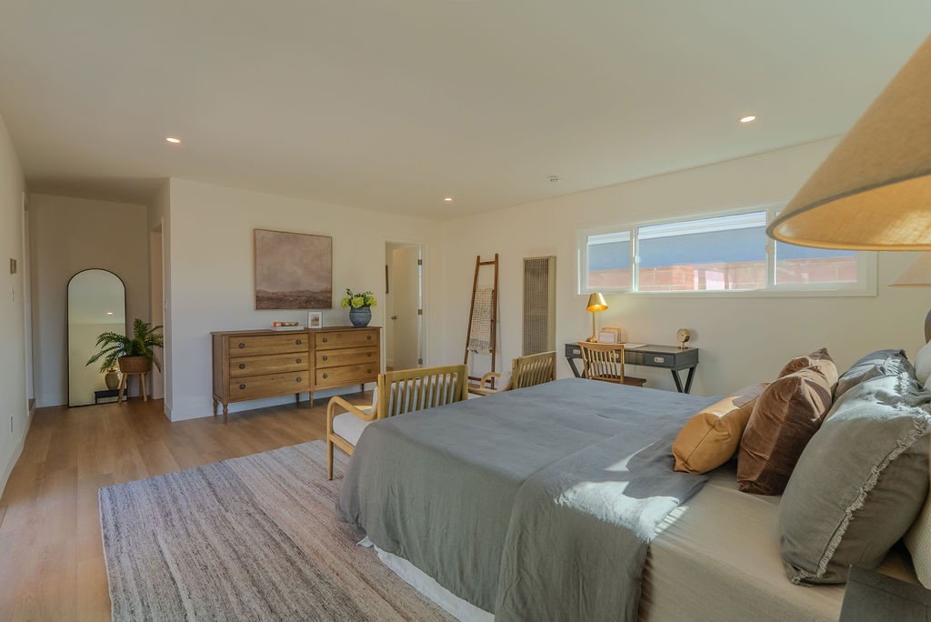 Luxury master bedroom located in Torrance, California.