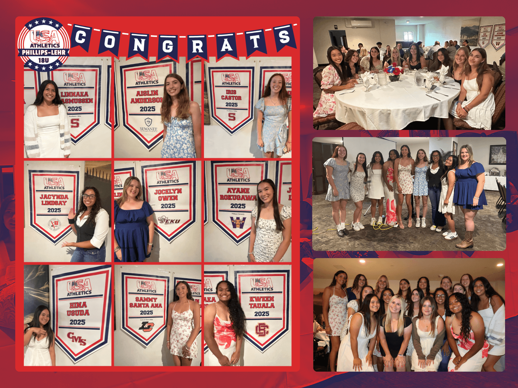 Phillips-Lehr 18U Celebrates Senior Class with USA Banner Ceremony