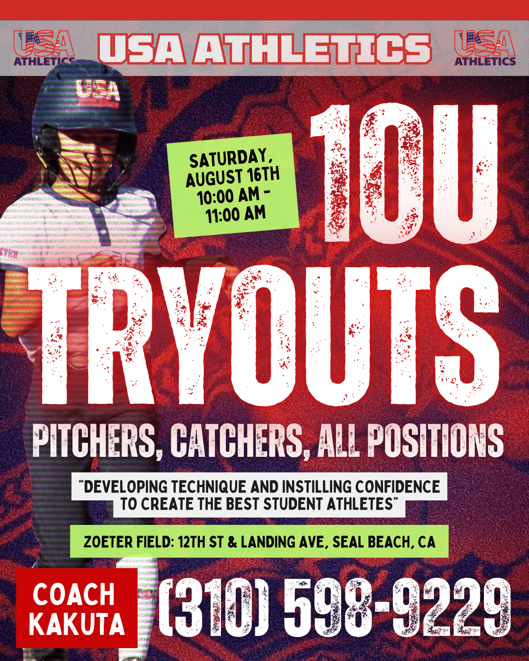 10U Tryouts – New Team, All Positions Open! Aug 16, Seal Beach