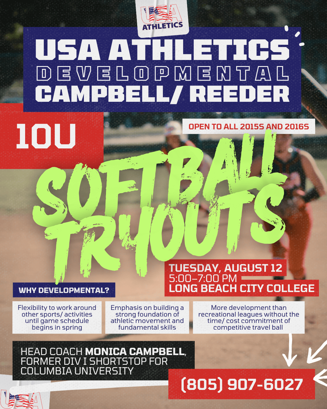 10U Developmental Tryouts – Aug 12, Long Beach City College