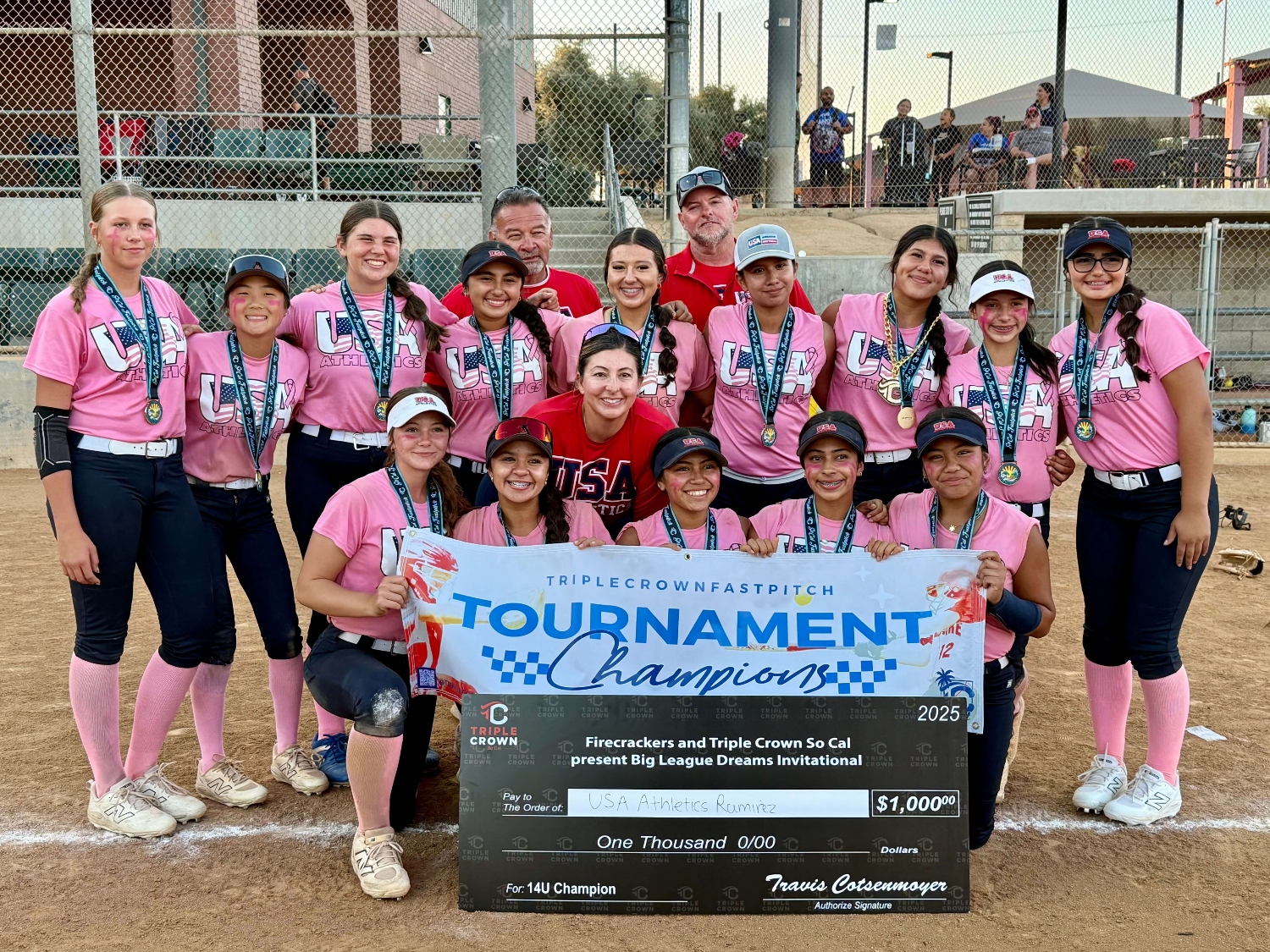 USA Athletics Ramirez opened their season in championship form — going undefeated and taking home the title behind MVP pitcher Adela Hernandez’s dominant performance, clutch hitting, and a culture-driven team effort that set the tone for the year ahead.