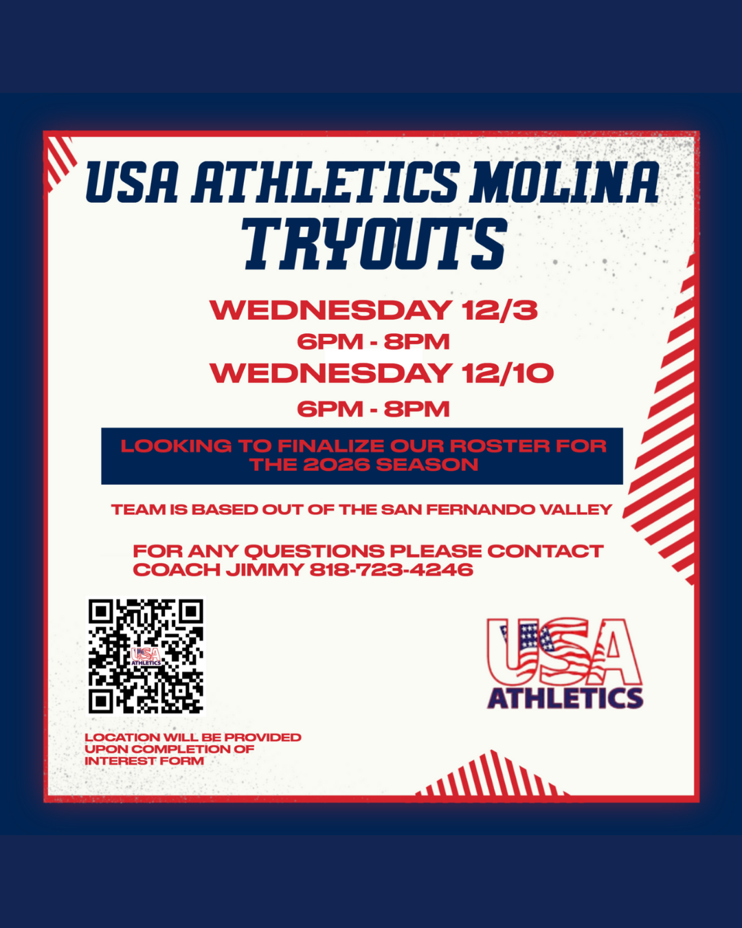 Molina 16U Announces Tryouts for 2026 Season