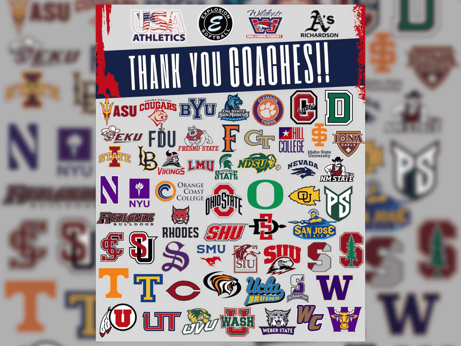 USA Athletics hosted a successful College Recruiting Showcase on November 22-23 with Explosion, Wildcats, and So Cal Athletics, featuring coaches from over 60 colleges.