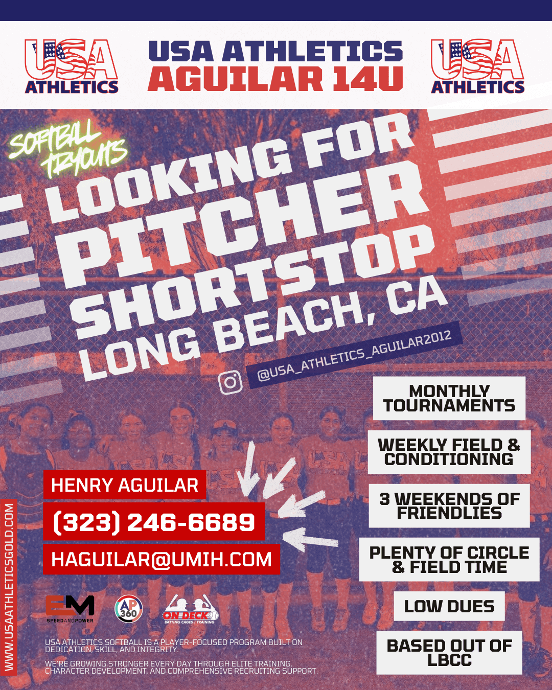 AGUILAR 14U Looking for Pitcher & Short Stop in Southern California for Spring 2026