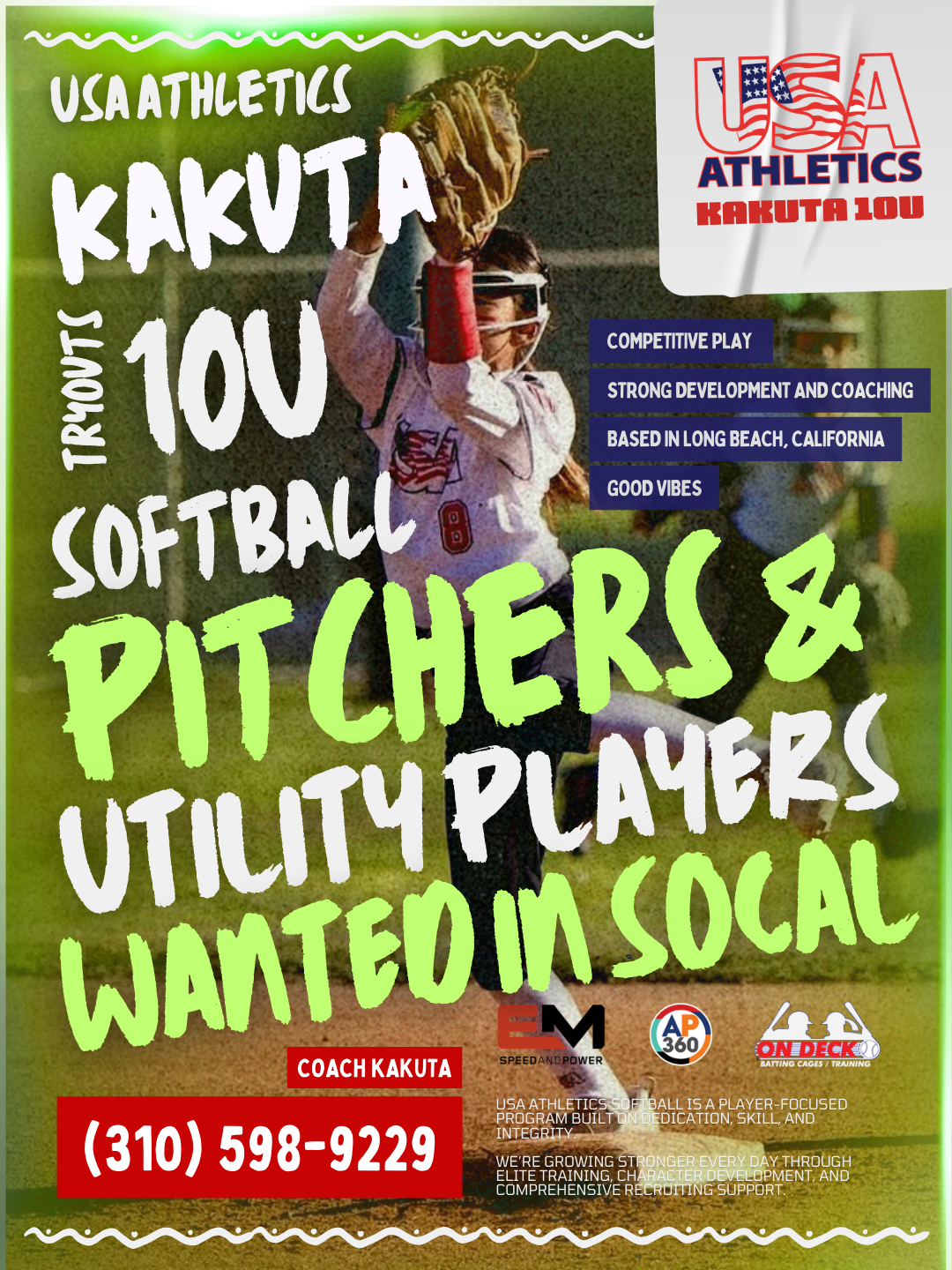 USA Athletics Kakuta 10U Seeking Pitchers & Utility Players in LA/LB/OC