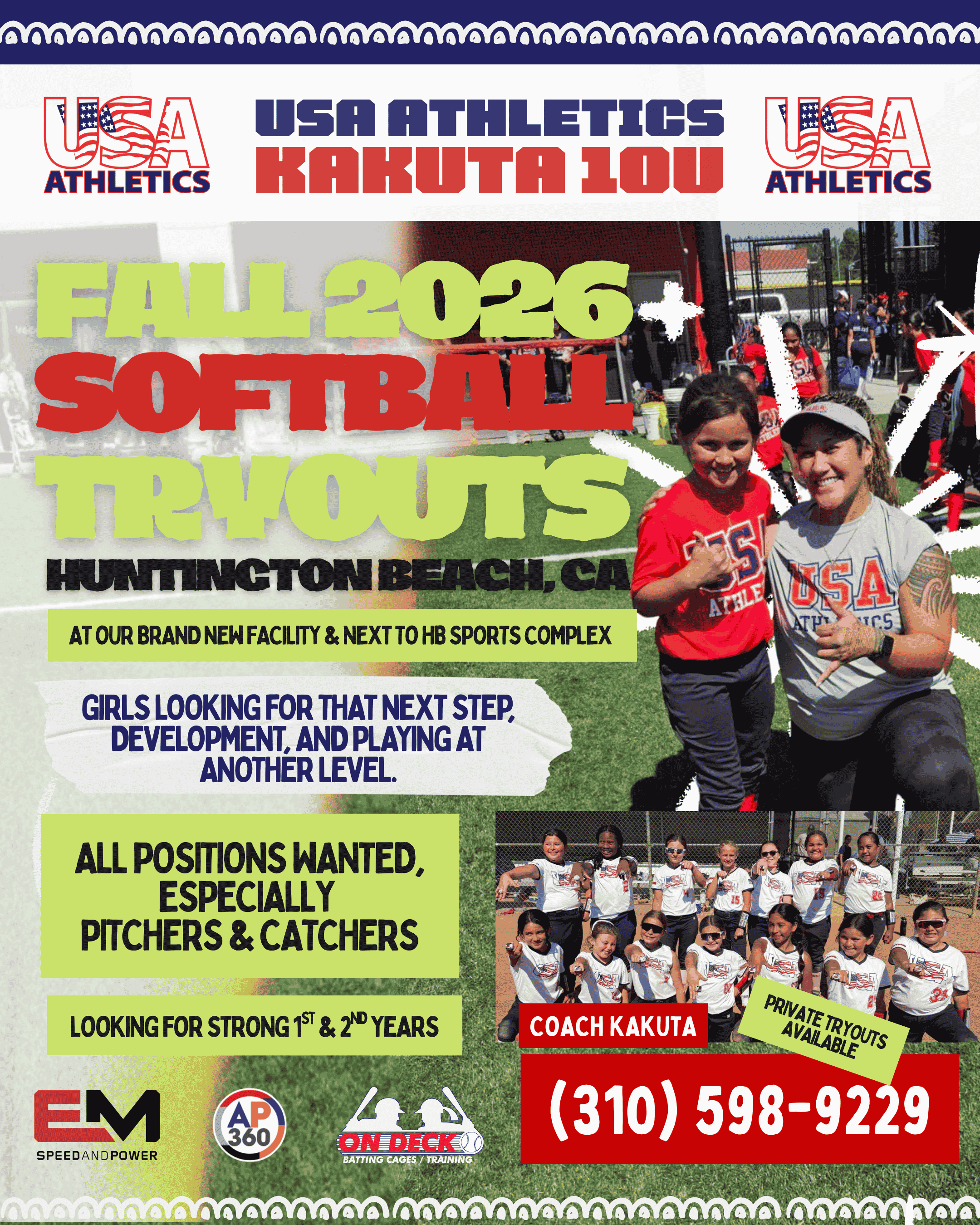 Kakuta 10U Fall Tryouts: All Positions, Especially Pitchers & Catchers