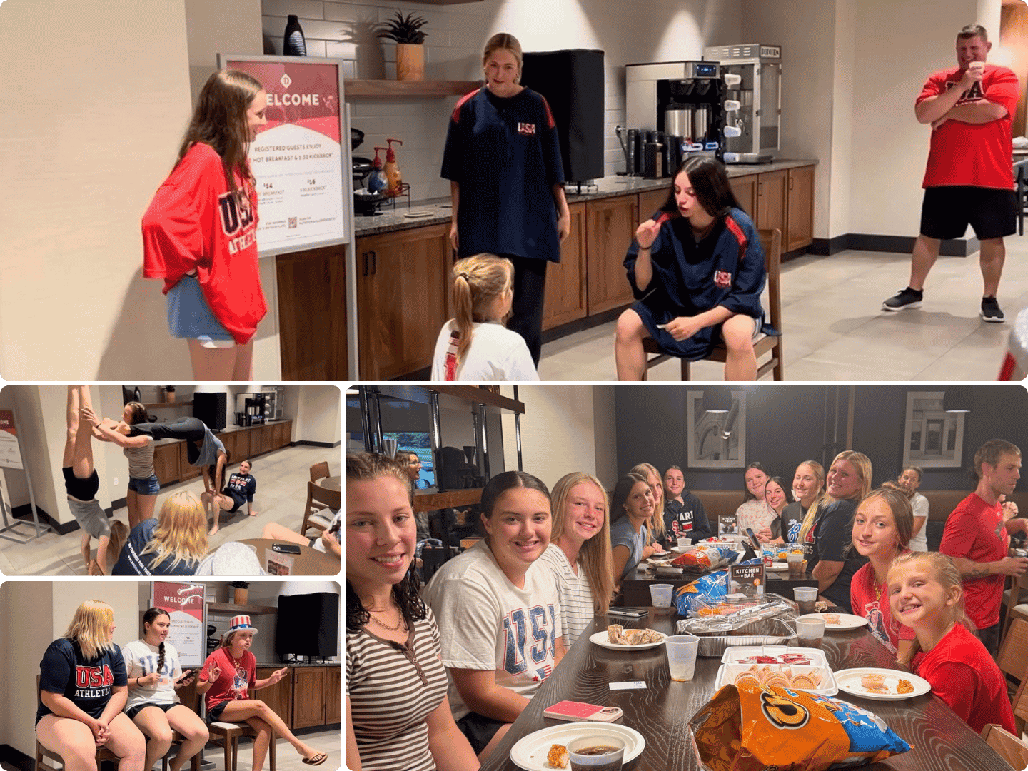 USA Athletics Brinson 16U/SC strengthens team bonds off the field with a team dinner and talent show event ahead of tournament competition at Frost Stadium.