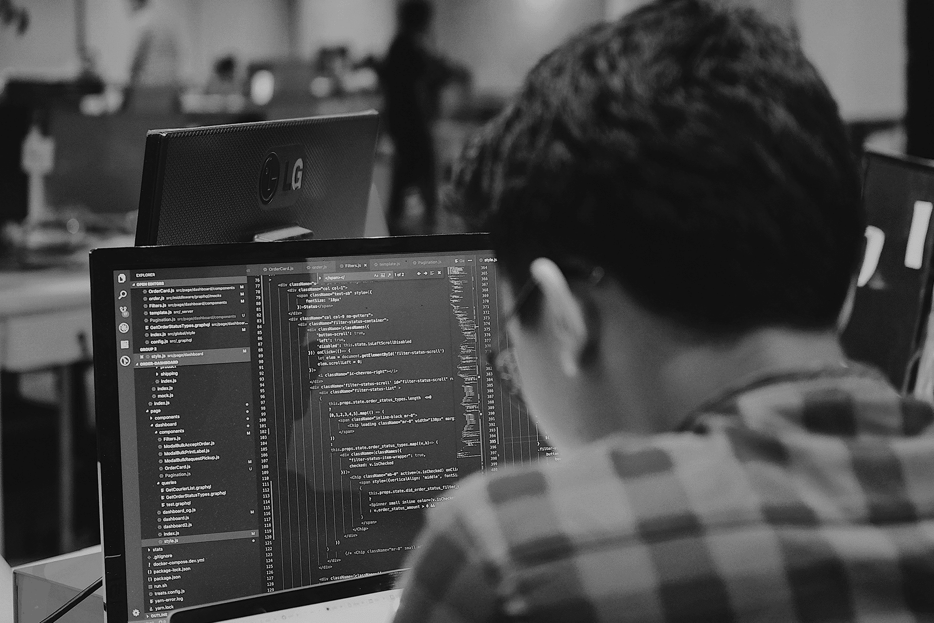 Stock image of someone typing on computer