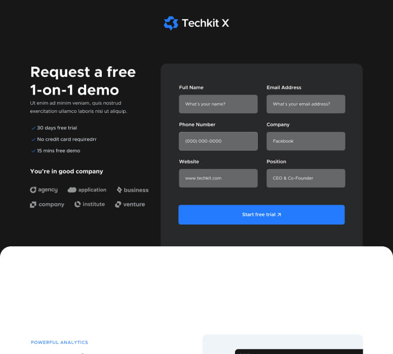 Landing Page - Techkit X Webflow Template