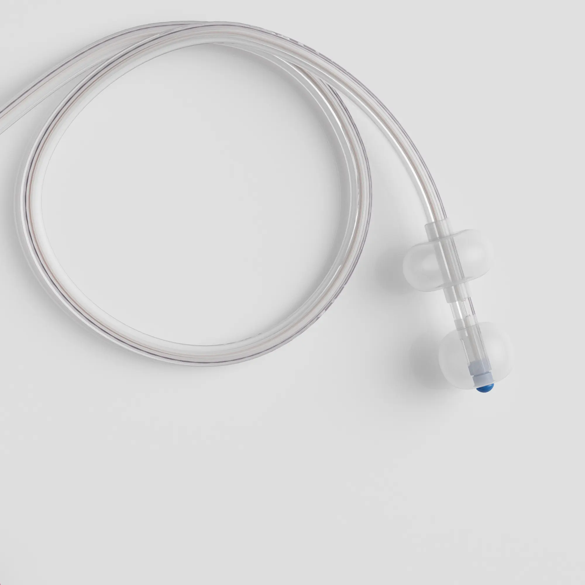 3D product visualization of clear medical tubing with dual balloon catheter design