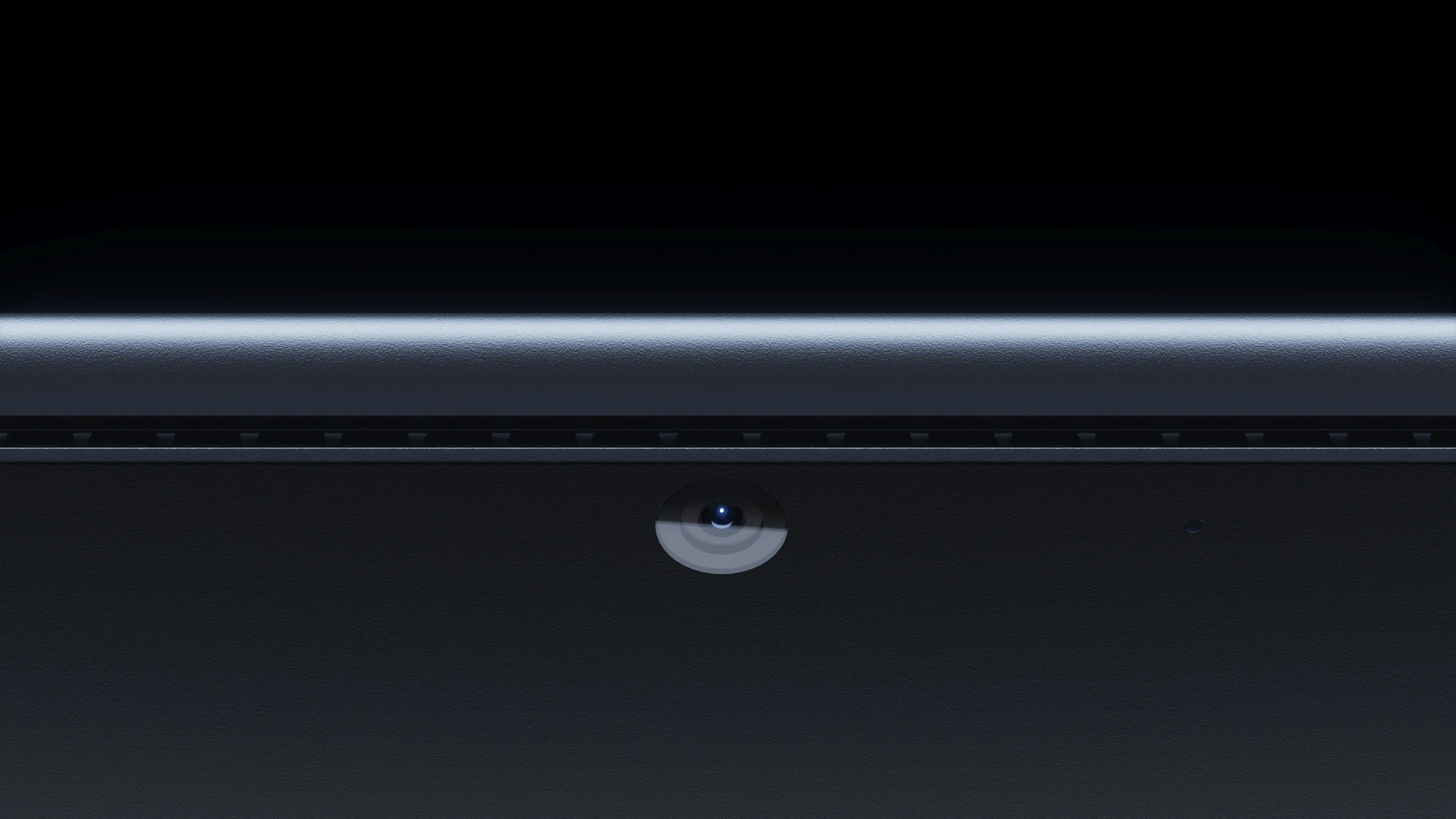 3D product rendering of the Surface Pro’s rear camera, emphasizing its sleek design and fine detailing under soft, directional lighting.