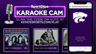 A live poll filling in on a venue display
