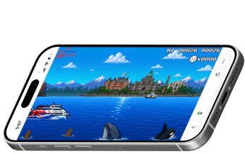 A side scrolling game running on a phone