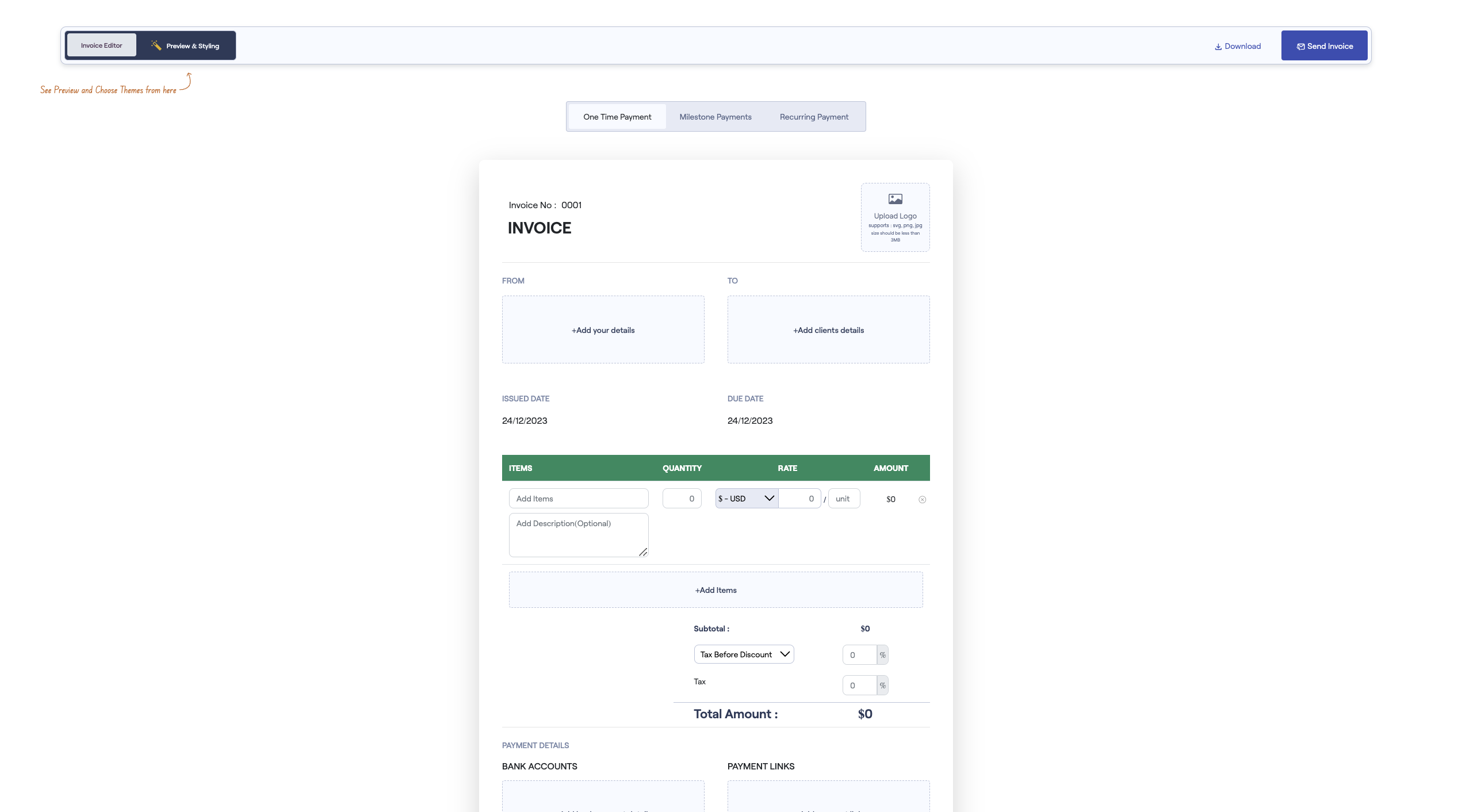 Invoice Generator Screenshot