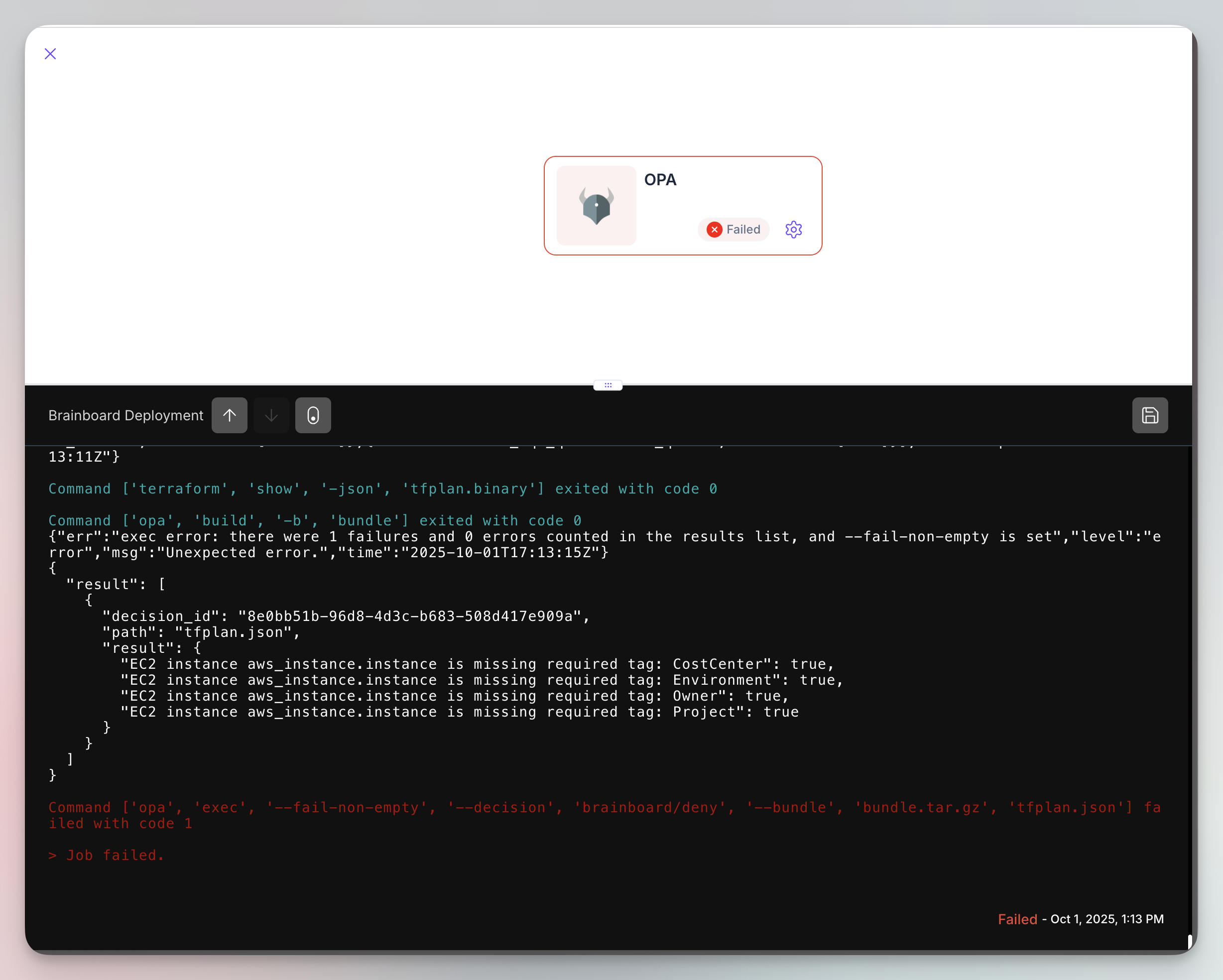 Brainboard OPA output