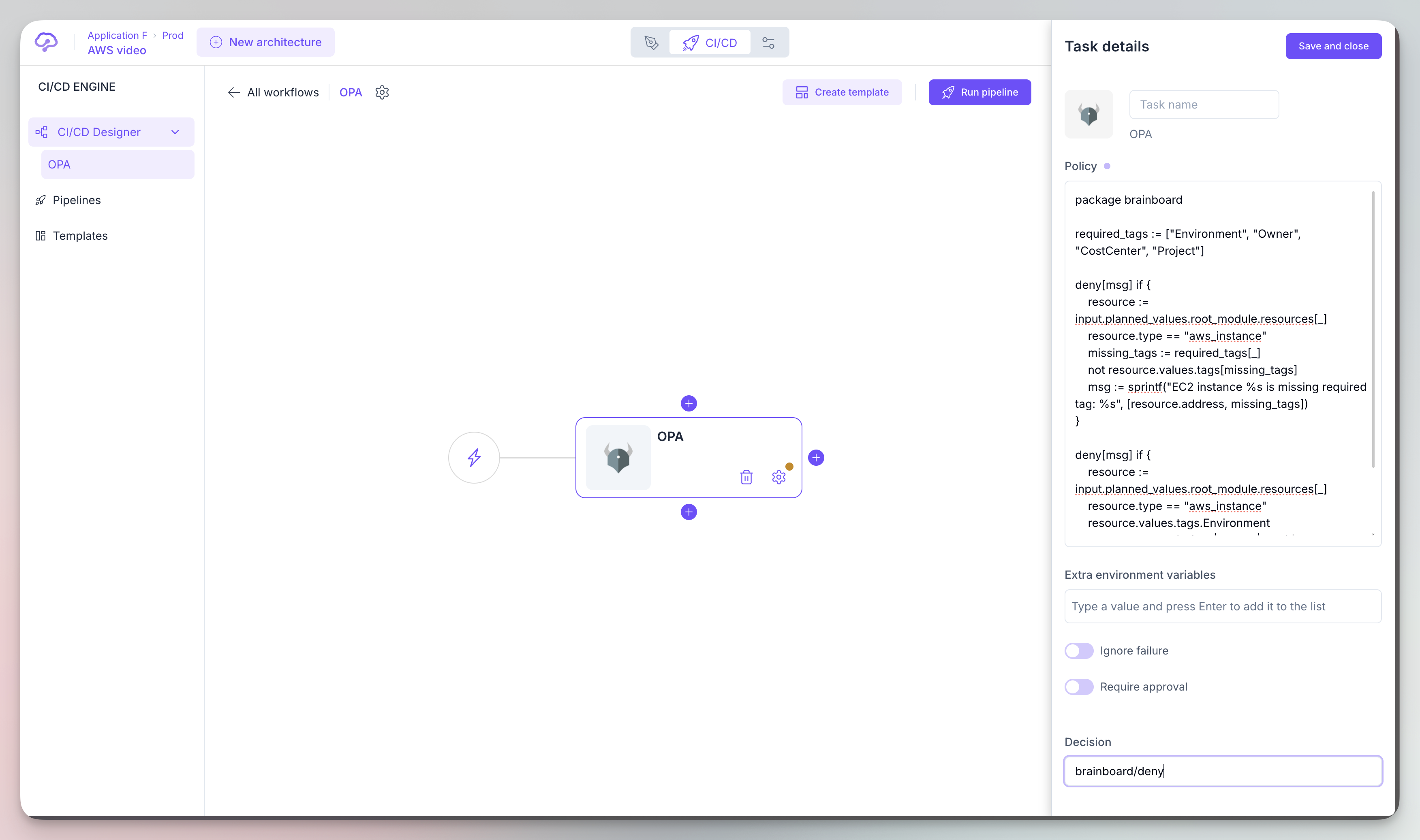 Brainboard OPA configuration