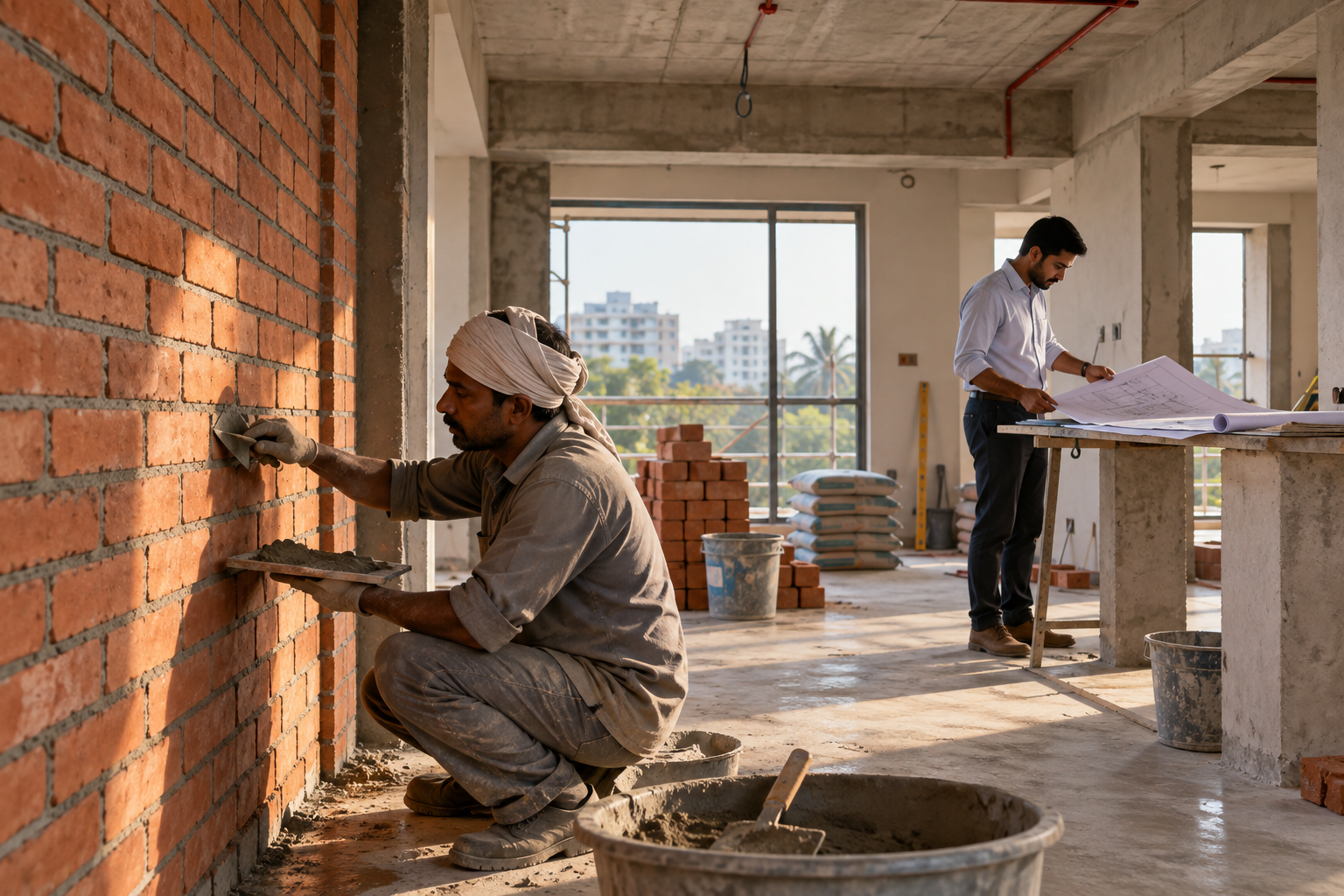 Brick-and-RCC home renovation with engineer site coordination in Bengaluru