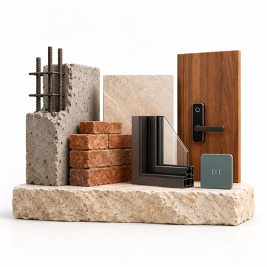 Elite reinforced concrete, brick, smart lock and home automation material study