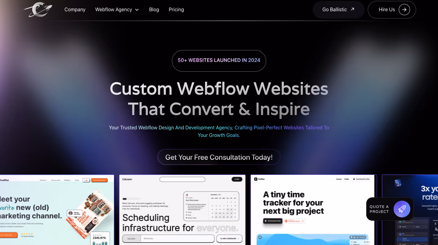 Ballistic design Studio - webflow seo  agency 