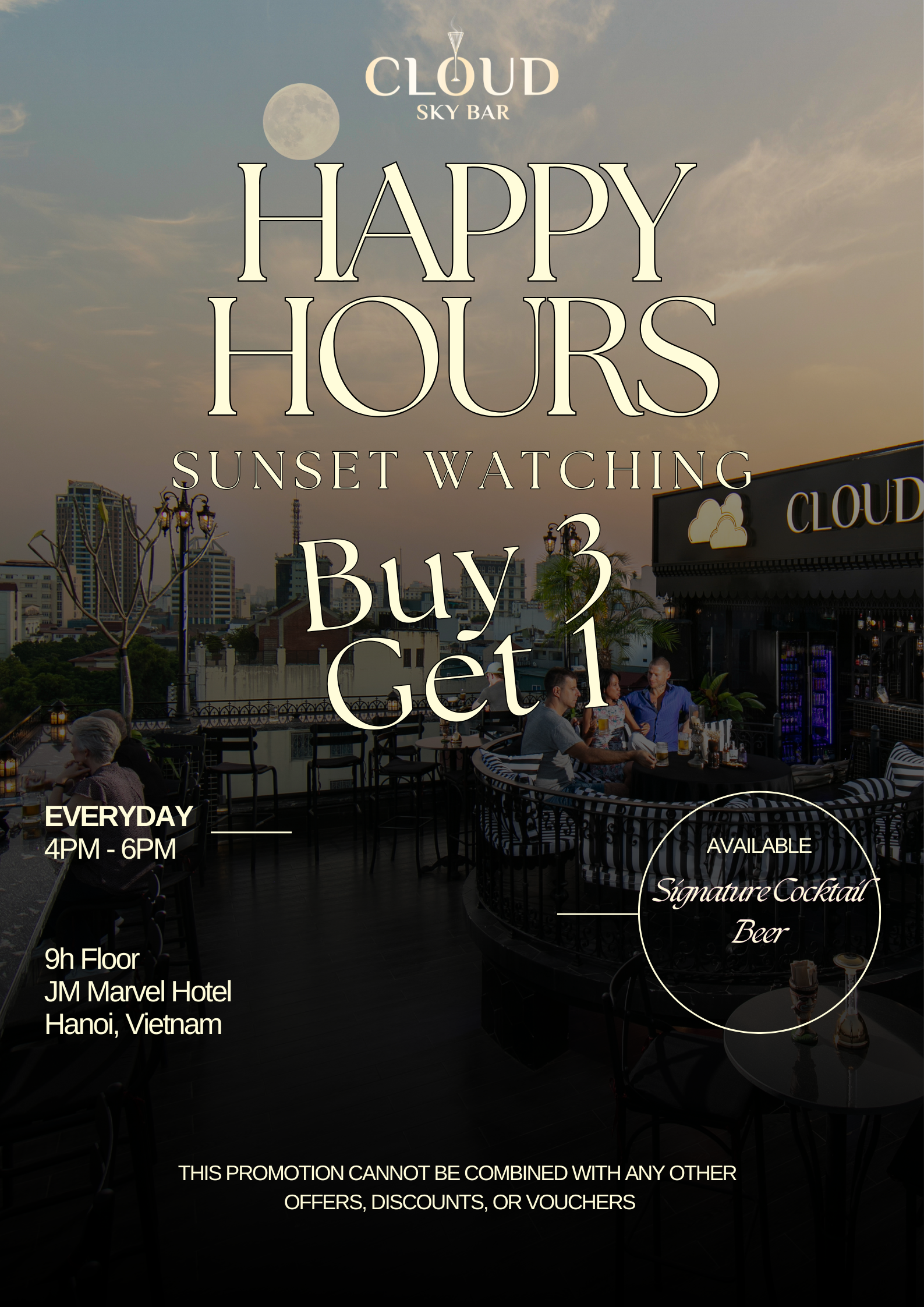 Happy Hours: Buy 3 Get 1 - Special Offers - JM Marvel Hotel