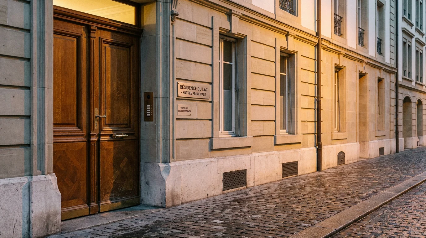 Porte d'entrée résidentielle à Genève avec serrure multipoints nécessitant un dépannage serrurier